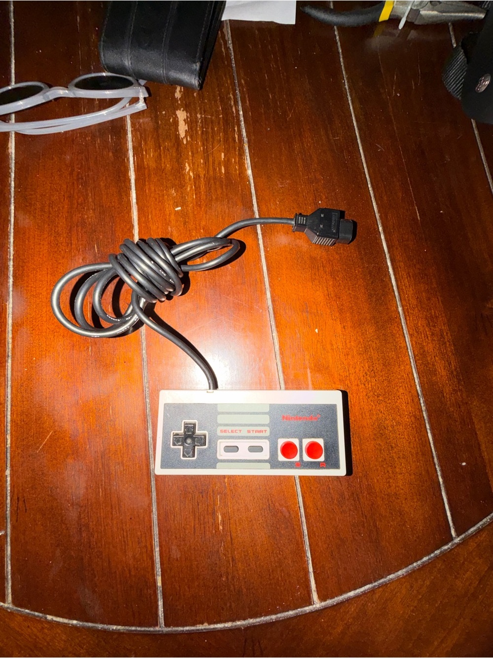 Nintendo Black and Gray NES-Style Wired Controller with Red Buttons